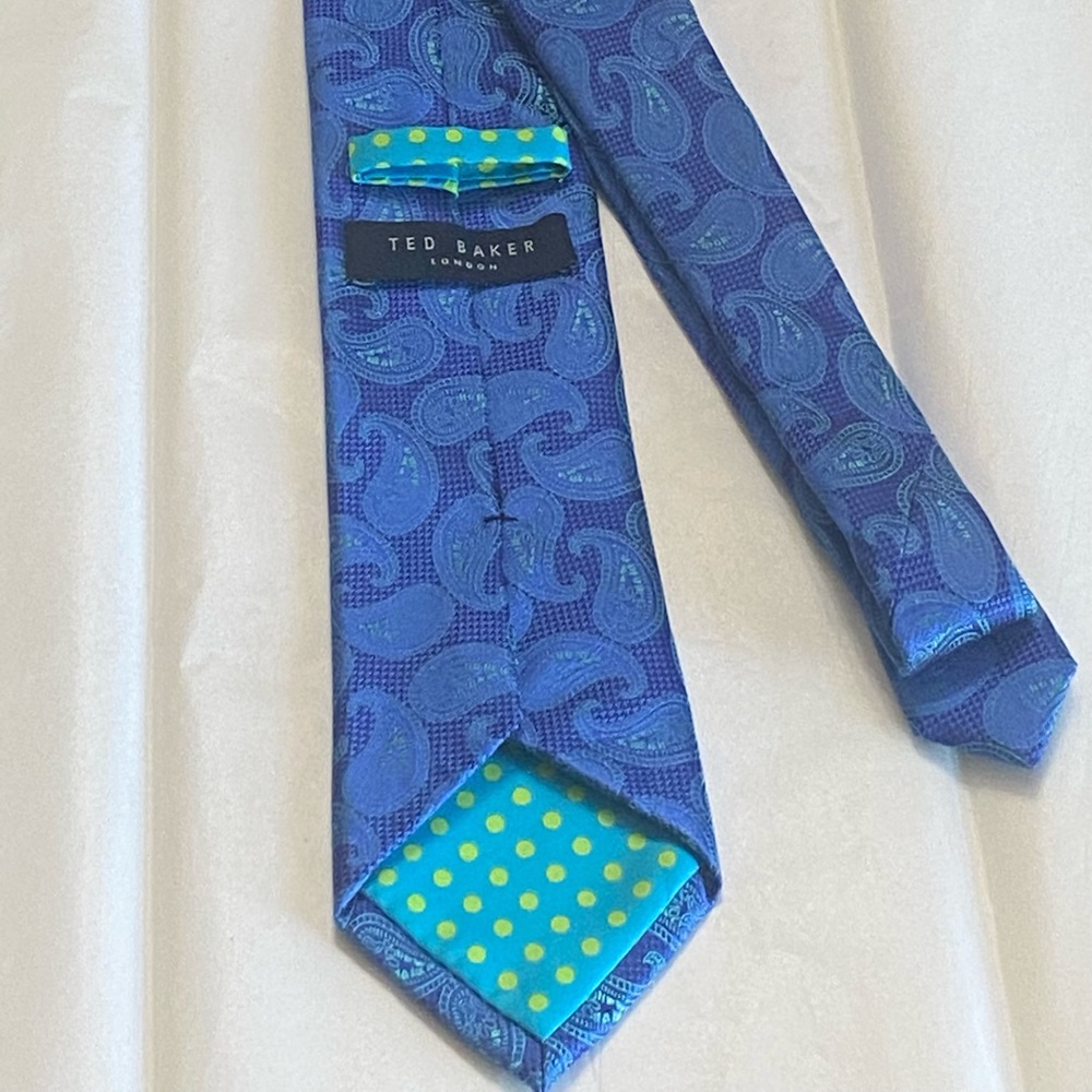 Ted Baker Silk Blue Paisley Tie